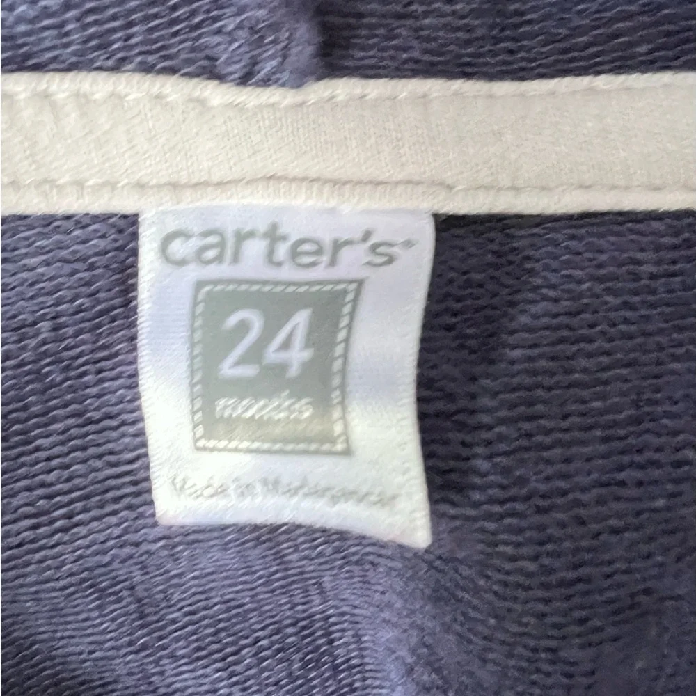 Carters Boys Cotton navy Blue 3 piece joggers, zip up, onesie stripes Navy Blue